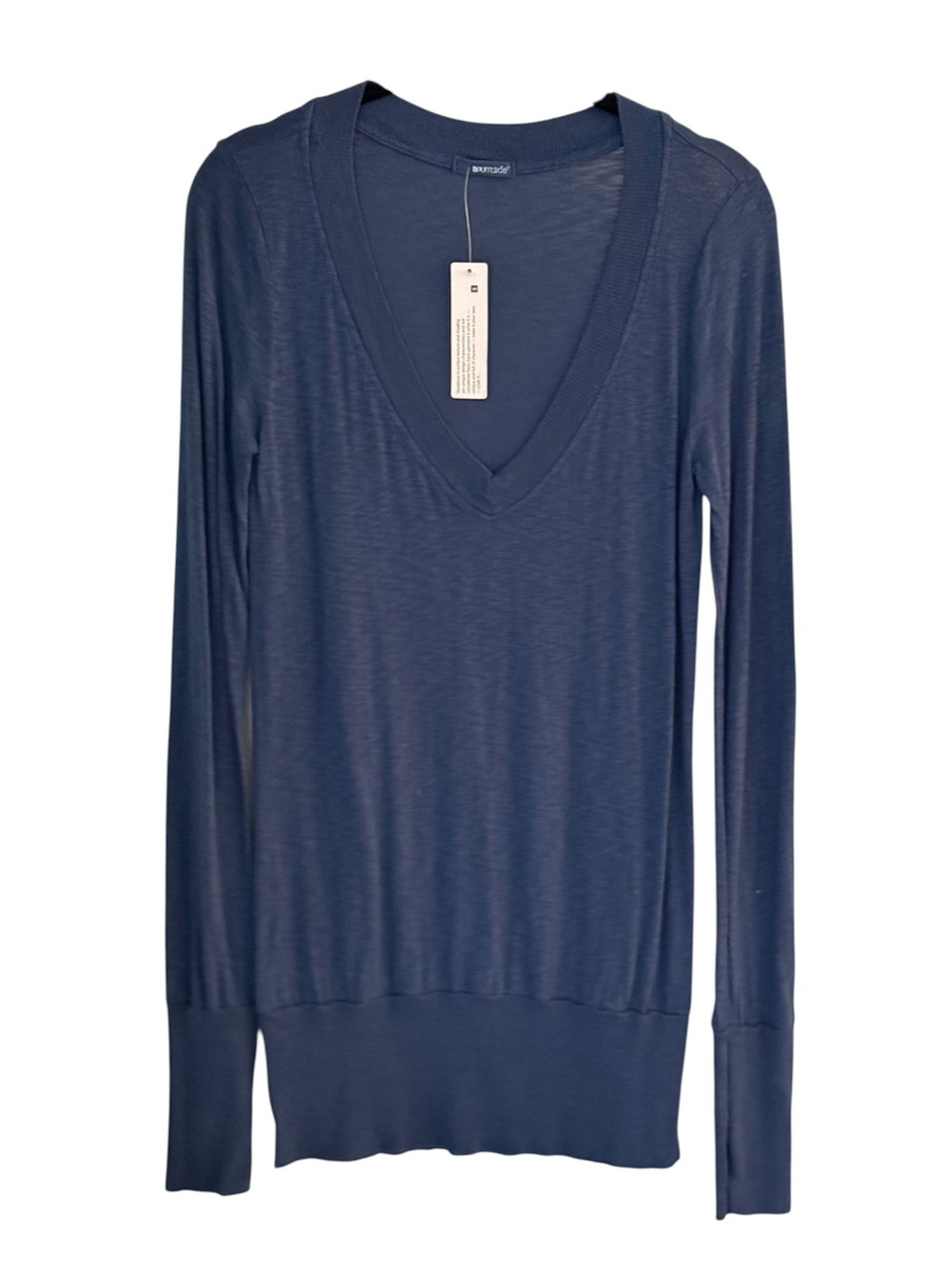 LAmade Navy V-Neck Long Sleeve Tee